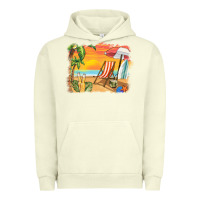 Pigment Pistachio sunset beach background Urban Hoodie - BarkalooDesign