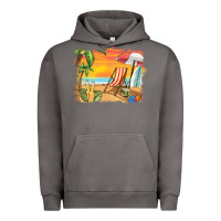 Pigment Tornado sunset beach background Urban Hoodie - BarkalooDesign