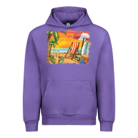 Tulip sunset beach background Urban Hoodie - BarkalooDesign