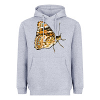 Heather Grey Painted Lady Butterfly Heavyweight Hoodie - LillyAllenDesigns