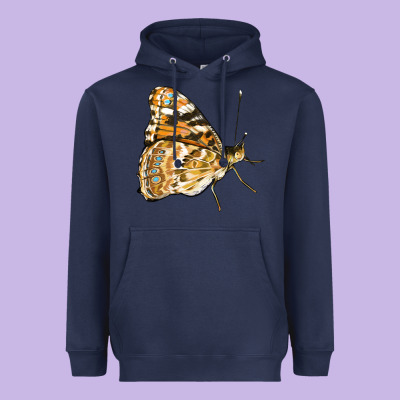 Painted Lady Butterfly Heavyweight Hoodie Designed By Lillyallendesigns