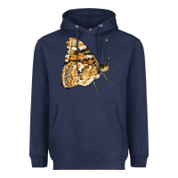 Navy Painted Lady Butterfly Heavyweight Hoodie - LillyAllenDesigns