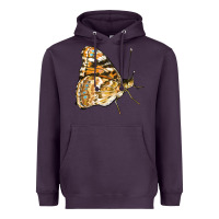 Plum Painted Lady Butterfly Heavyweight Hoodie - LillyAllenDesigns