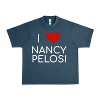 Midnight Navy Limited Edition I Love Nancy Pelosi Heart Madam Speaker Democratic Pol Urban Heavy Tee - lanVoArt