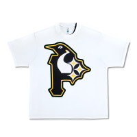 White pittsburgh combined sports shirt and sticker Urban Heavy Tee - lanVoArt