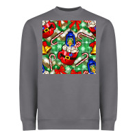 Storm christmas coffee cups bell and candy cane with leopard and plaid Heavyweight Sweatshirt - BundleAndBundleShop