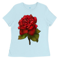 Baby Blue Oklahoma Rose Illustrations Ladies Tee - LillyAllenDesigns