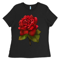 Black Oklahoma Rose Illustrations Ladies Tee - LillyAllenDesigns