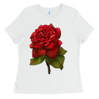 White Oklahoma Rose Illustrations Ladies Tee - LillyAllenDesigns