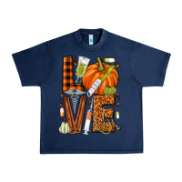 Navy Fall Nurse love Urban Heavy Tee - NancyCooperArtShop