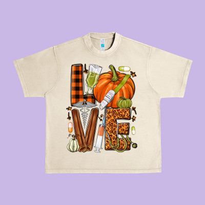Fall Nurse Love Urban Heavy Tee Designed By Nancycooperartshop