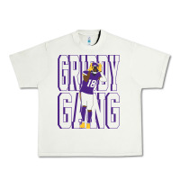 Pistachio Justin Jefferson -Griddy Gang Urban Heavy Tee - lanVoArt
