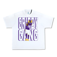 White Justin Jefferson -Griddy Gang Urban Heavy Tee - lanVoArt
