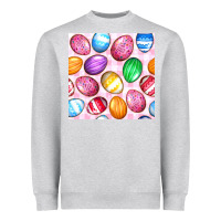 Heather Grey Easter Eggs Seamless Pattern Heavyweight Sweatshirt - BundleAndBundleShop