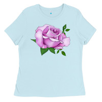 Baby Blue Life's Little Pleasures Rose Ladies Tee - LillyAllenDesigns