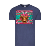 Vintage Denim easter longhaired cow Vintage Tee - Jasminsmagicworld
