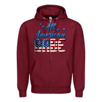 Burgundy All American Babe Zipper Hoodie - LillyAllenDesigns