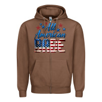 Chestnut All American Babe Zipper Hoodie - LillyAllenDesigns
