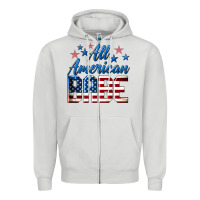 Dove Grey All American Babe Zipper Hoodie - LillyAllenDesigns