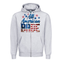 Heather Grey All American Babe Zipper Hoodie - LillyAllenDesigns