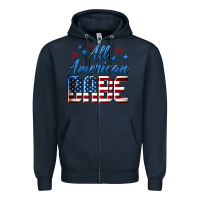Navy All American Babe Zipper Hoodie - LillyAllenDesigns