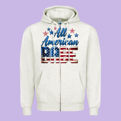 All American Babe Zipper Hoodie Designed By Lillyallendesigns