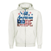 Oatmeal Heather All American Babe Zipper Hoodie - LillyAllenDesigns
