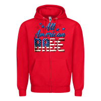 Red All American Babe Zipper Hoodie - LillyAllenDesigns