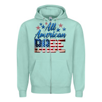 Seafoam All American Babe Zipper Hoodie - LillyAllenDesigns