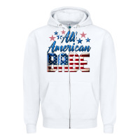 White All American Babe Zipper Hoodie - LillyAllenDesigns