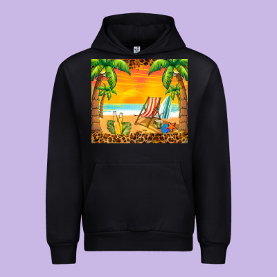 Sunset Beach Urban Hoodie Designed By Barkaloodesign