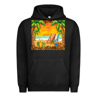 Pigment Black sunset beach Urban Hoodie - BarkalooDesign