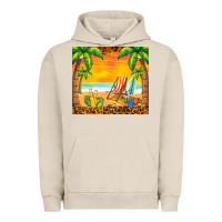 Pigment French Oak sunset beach Urban Hoodie - BarkalooDesign