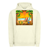 Pigment Pistachio sunset beach Urban Hoodie - BarkalooDesign