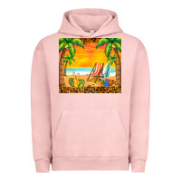 Pigment Salmon sunset beach Urban Hoodie - BarkalooDesign