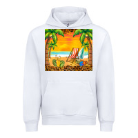 White sunset beach Urban Hoodie - BarkalooDesign