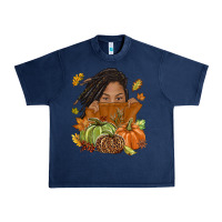 Navy Fall with black girl Urban Heavy Tee - NancyCooperArtShop