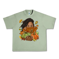 Oil Green Fall with black girl Urban Heavy Tee - NancyCooperArtShop