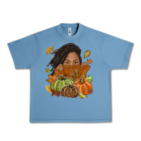 Pebble Blue Fall with black girl Urban Heavy Tee - NancyCooperArtShop