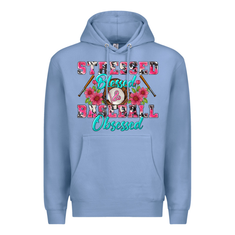 Stressed Blessed & Baseball Obsessed Premium Hoodie by BundleAndBundleShop | Teevron