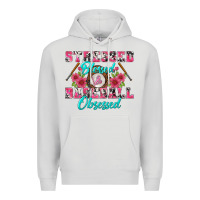 Dove Grey stressed blessed & baseball obsessed Premium Hoodie - BundleAndBundleShop