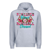 Heather Grey stressed blessed & baseball obsessed Premium Hoodie - BundleAndBundleShop