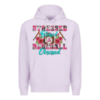 Lilac stressed blessed & baseball obsessed Premium Hoodie - BundleAndBundleShop