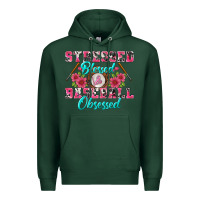 Sports Green stressed blessed & baseball obsessed Premium Hoodie - BundleAndBundleShop