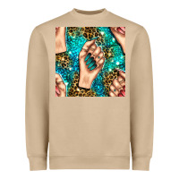 Mushroom nail art with leopard and turquoise  gemstone seamless pattern bbs Heavyweight Sweatshirt - BundleAndBundleShop