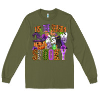 Army Green tis the season to be spooky Long Sleeve Tee - CowGirlArtShop