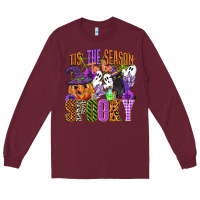 Burgundy tis the season to be spooky Long Sleeve Tee - CowGirlArtShop