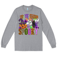 Heather Grey tis the season to be spooky Long Sleeve Tee - CowGirlArtShop