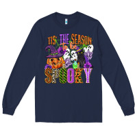 Navy tis the season to be spooky Long Sleeve Tee - CowGirlArtShop