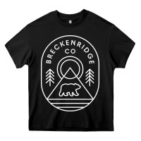 Black Breckenridge Colorado Bear Mountains Trees Hiking Heavy Core Tee - lanVoArt